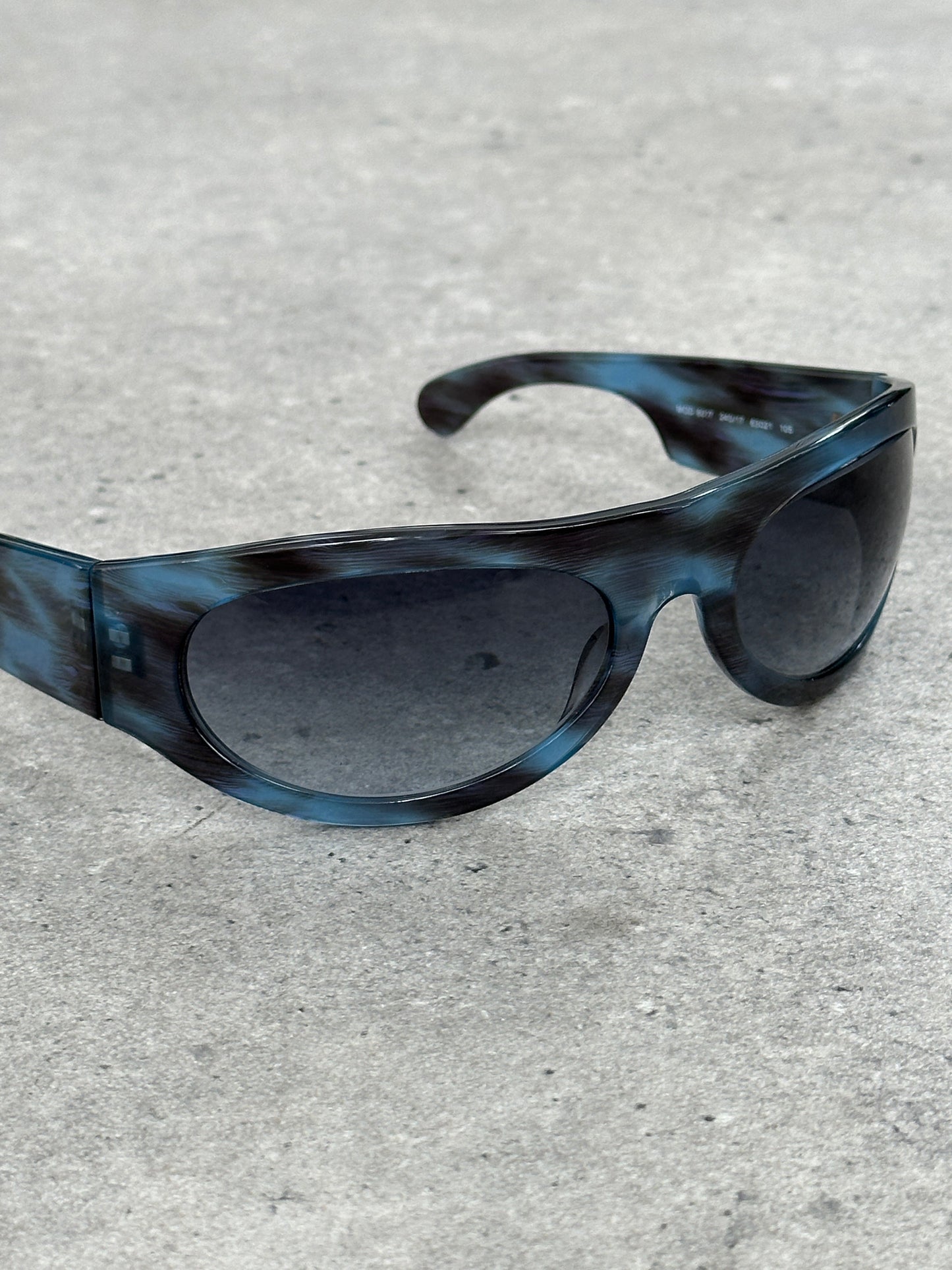 Versace Versus 2000s Marbled Wrap Shield Logo Sunglasses