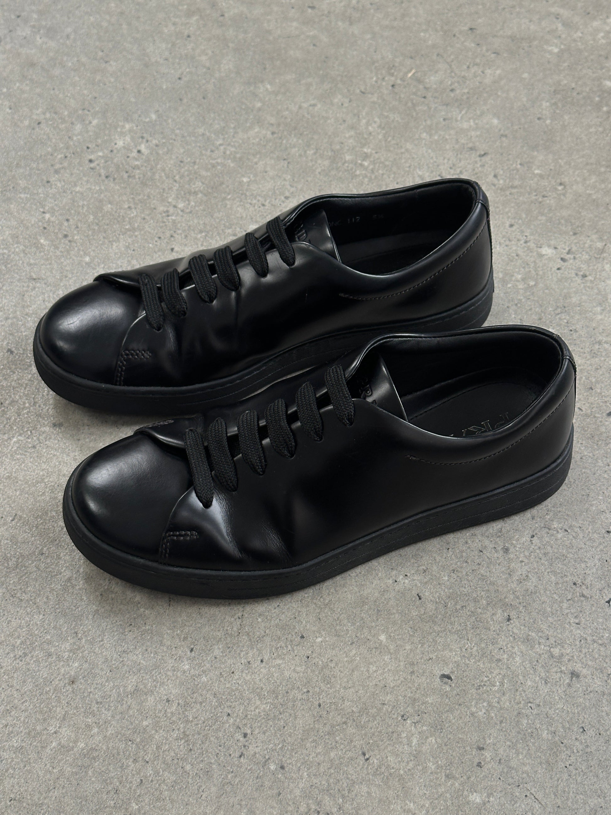 Prada Sport 2000s Leather Minimal Lace Up Trainers - UK 5.5