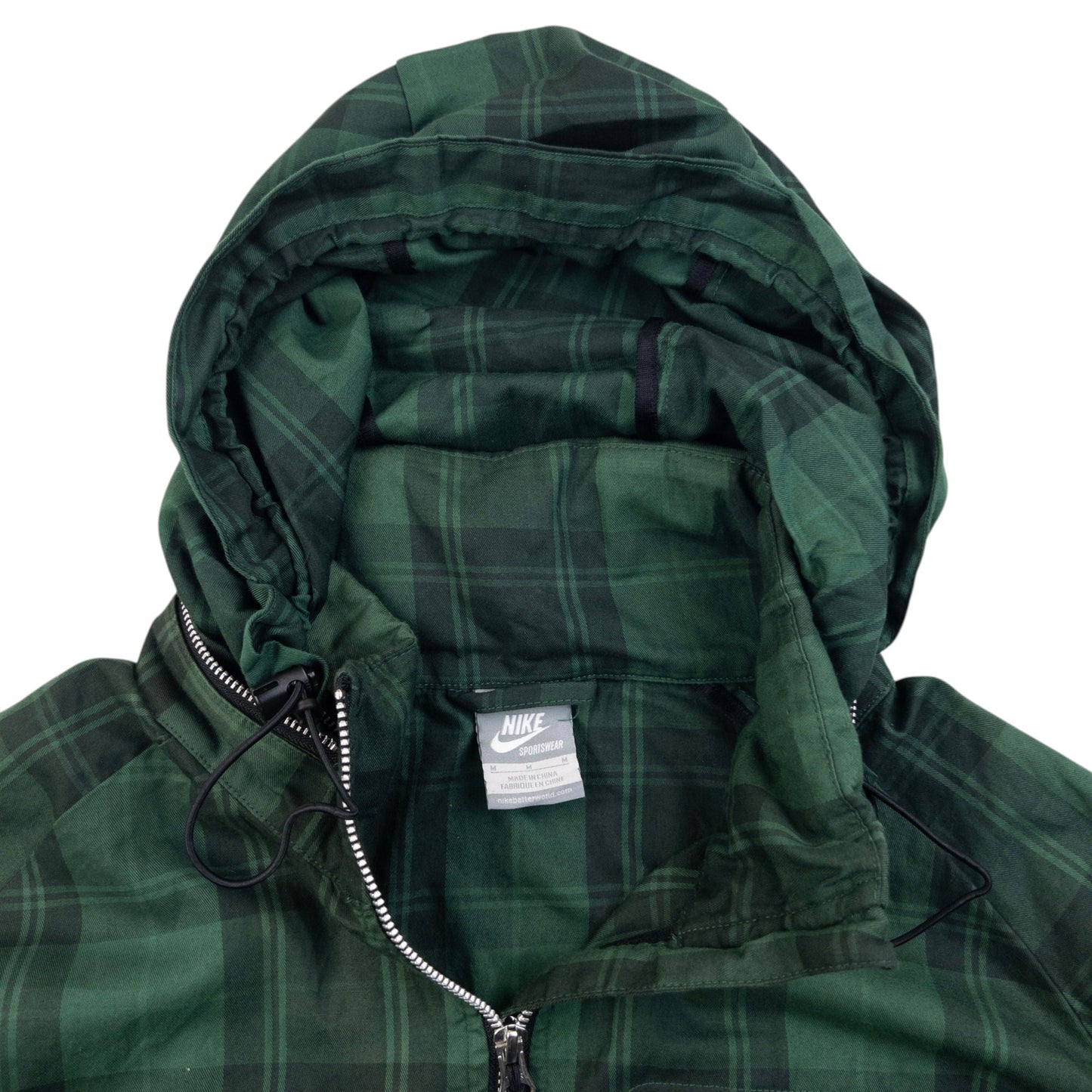 Vintage 2000s Nike Checkered Zip Up Jacket Size M | Medium, Green