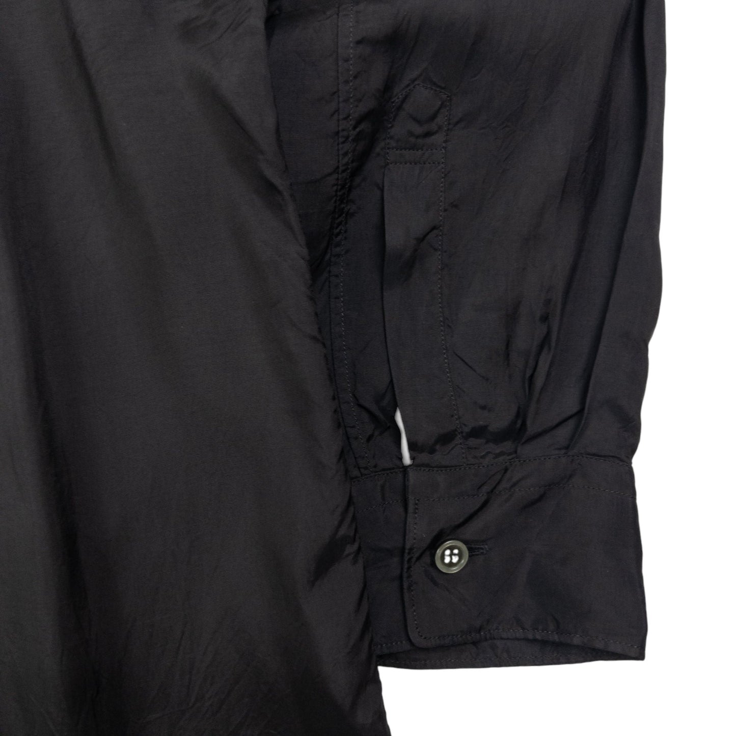 Vintage Comme Des Garçons BLACK Fur Collar Button Up Shirt Size S