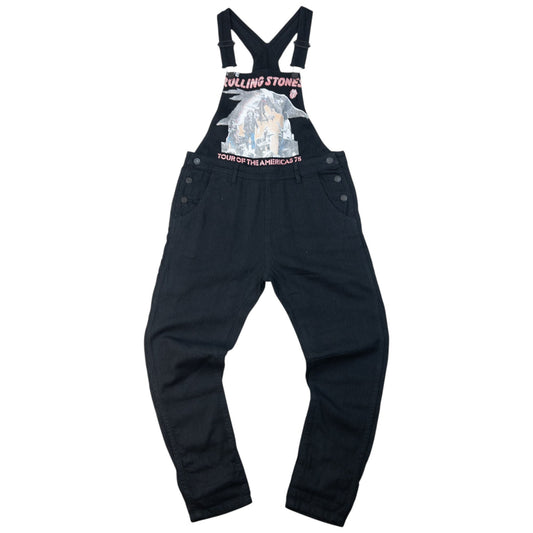 Vintage 2000s Hysteric Glamour Rolling Stones Tour Graphic Dungarees Womens Size M | Medium, Black