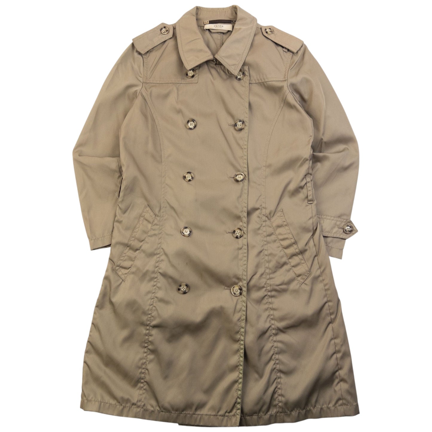 Vintage 2000s Prada Trench Jacket Womens Size S | Small, Beige