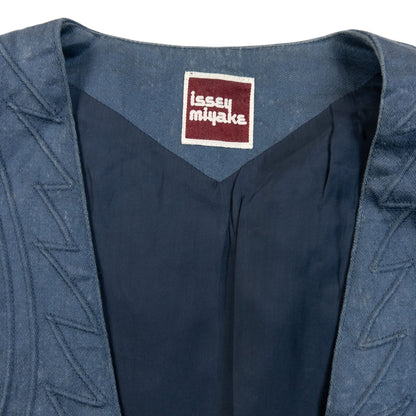 Vintage 80s Issey Miyake Embroidered Jacket Womens Size M | Medium, Blue