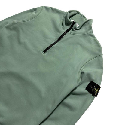 Stone Island Blue Quarter Zip Pullover | Medium, Blue