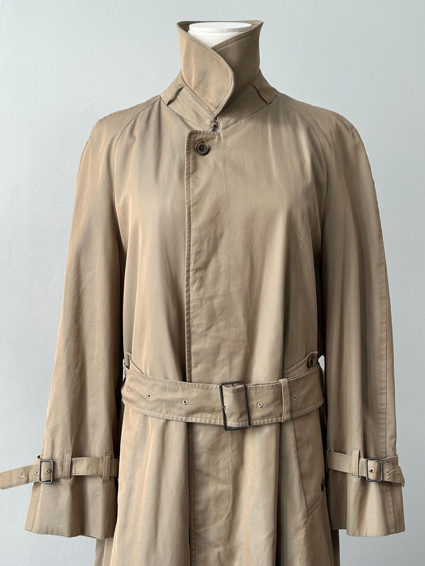 Aquascutum 1990s Pure Cotton Belted Trench Coat - S