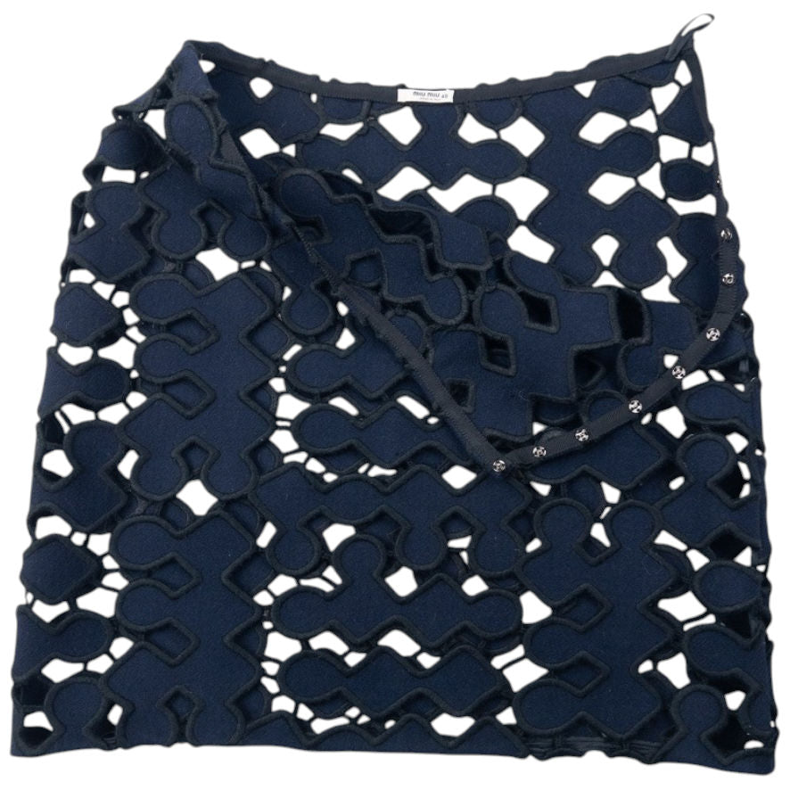 Vintage Miu Miu Cut-Out Mini Skirt Womens Size W26