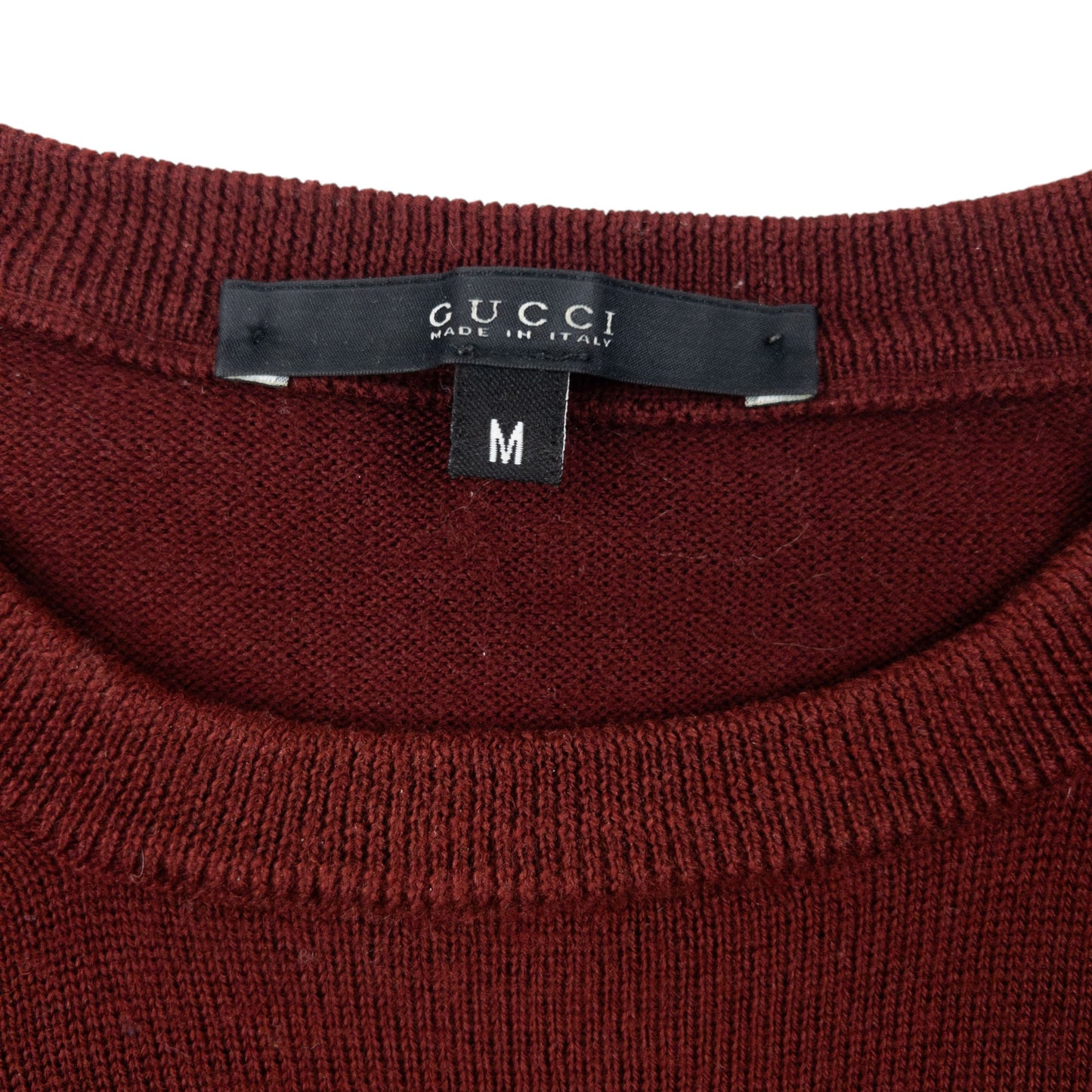 Vintage 2000s Gucci Lightweight Wool Jumper Size M | Medium, Burgundy