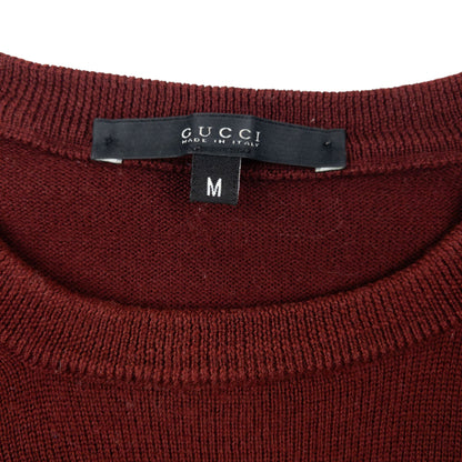 Vintage 2000s Gucci Lightweight Wool Jumper Size M | Medium, Burgundy