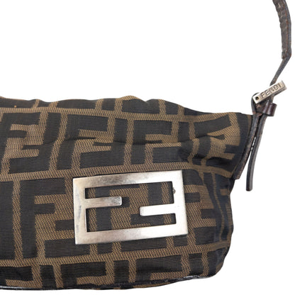Vintage 90s Fendi Monogram Baguette Shoulder Bag | O/S, Brown