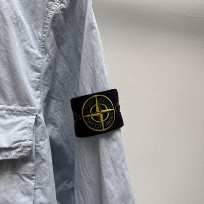 Stone Island Hooded Over Shirt in Light Blue (M) | Medium, Blue