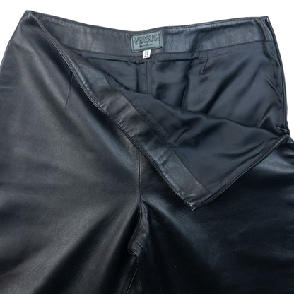 Vintage 2000s Versace Versus Leather Trousers Womens Size W26 | W26, Black