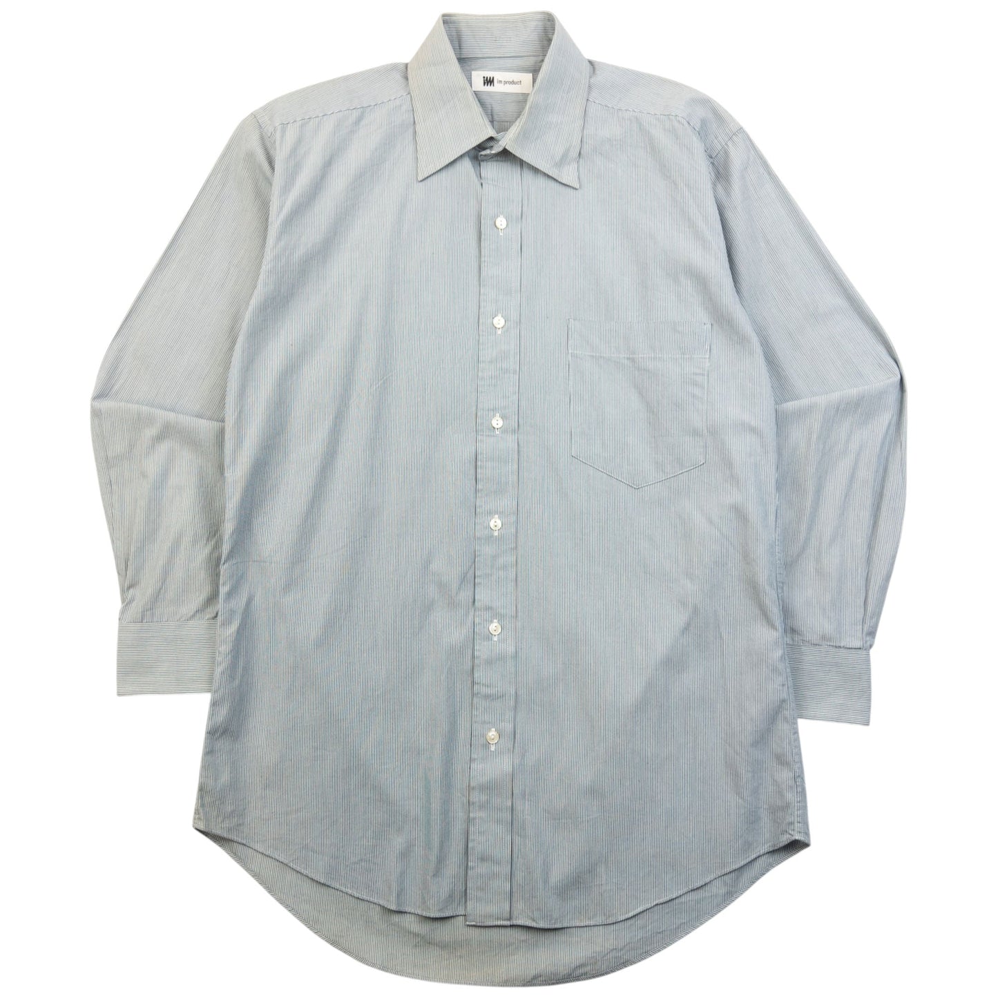 Vintage 90s Issey Miyake Striped Long Sleeve Button Up Shirt Size S | Small, Blue