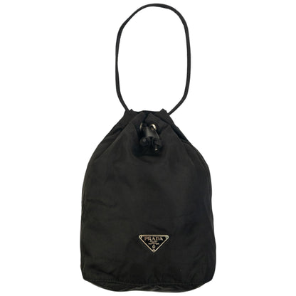 Vintage 90s Prada Drawstring Pouch Bag | O/S, Black