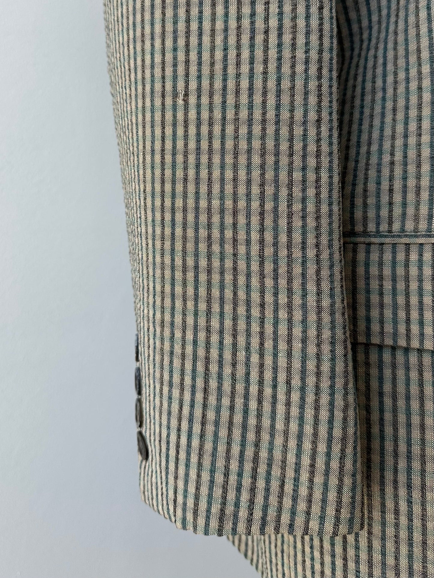 Burberry 1990s Wool Silk Check Unlined Blazer - S