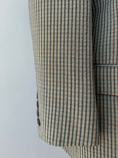 Burberry 1990s Wool Silk Check Unlined Blazer - S