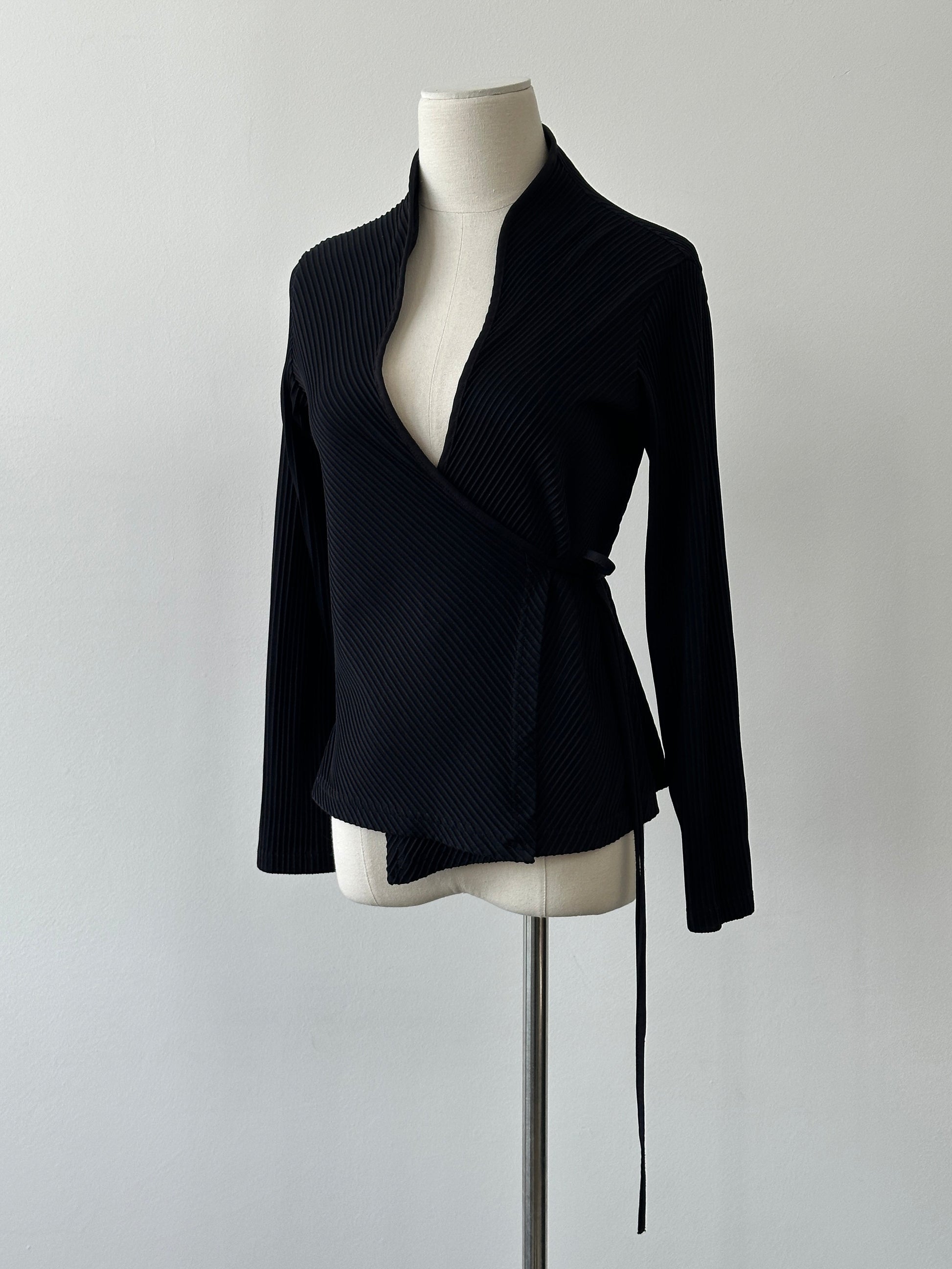 Anna Fontaine 2000s Ribbed Wrap Top - S