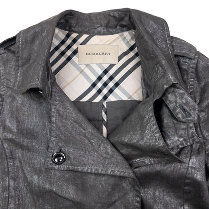 Vintage 2000s Burberry Metallic Trench Jacket Womens Size M