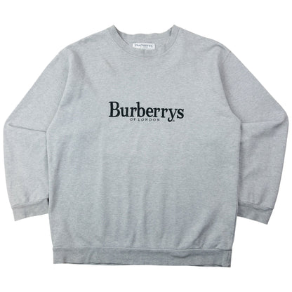 Vintage 90s Burberry Embroidered Sweatshirt Size M | Medium, Grey