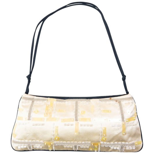 Vintage 2000s Prada Sequin Embellished Shoulder Bag | O/S, Black