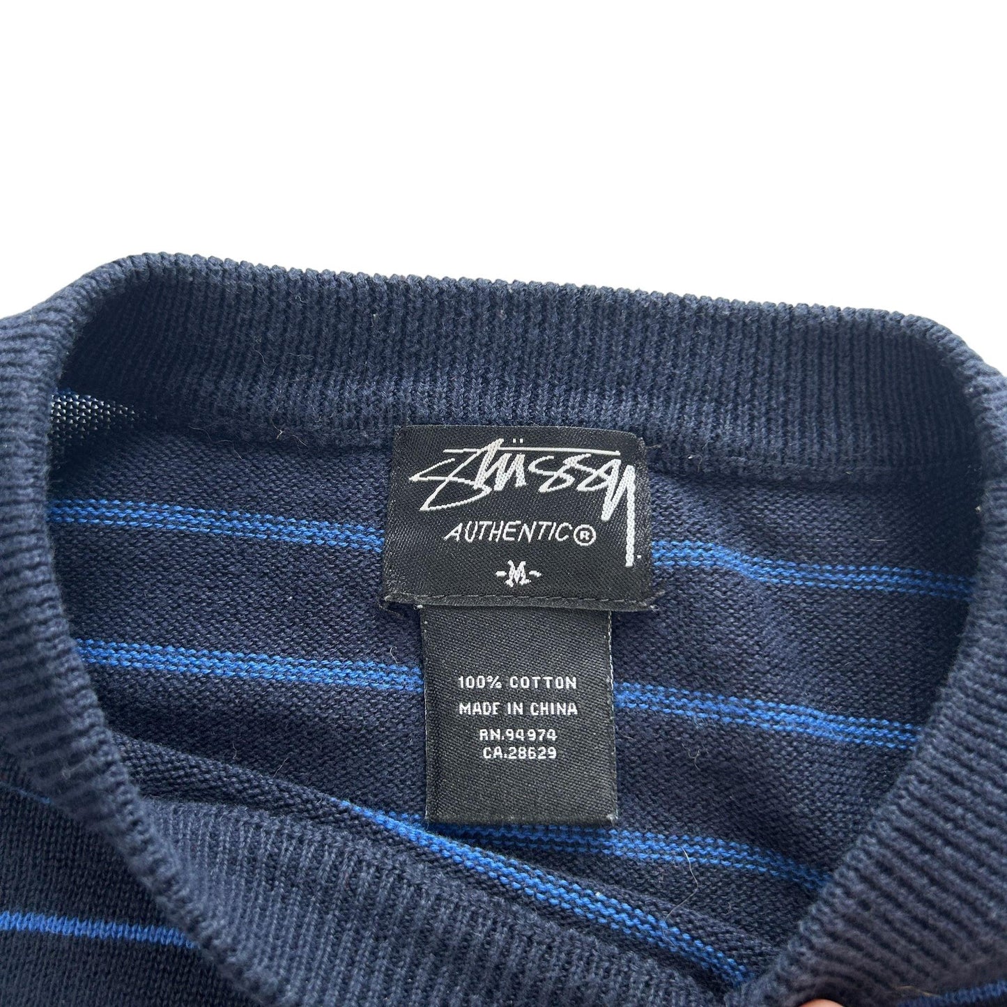 Vintage Stussy Stripped Knit Jumper Size M