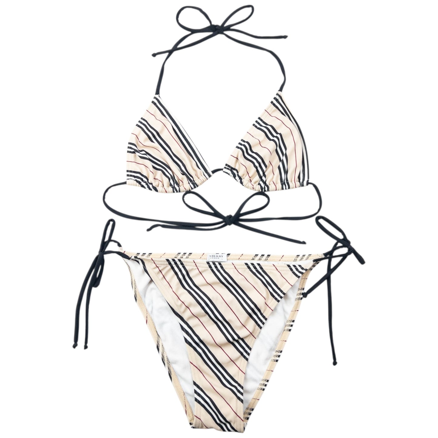 Vintage 2000s Burberry Nova Stripe Bikini Set Womens Size M/L | O/S, Multicoloured