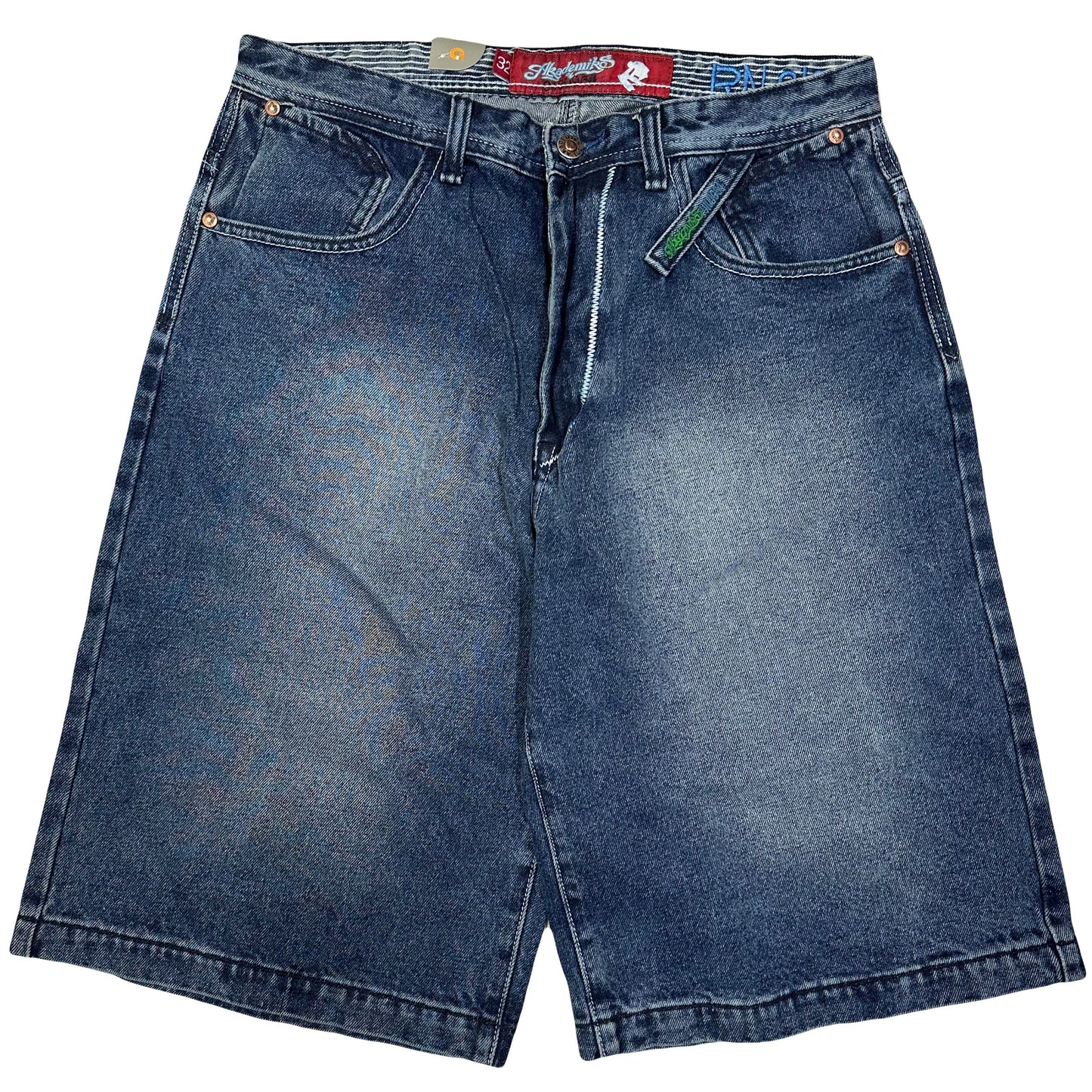 Akademiks Spellout Jorts In Navy ( W32 )