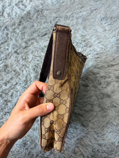 Gucci GG Monogram Brown Canvas Satchel Crossbody Bag | O/S, Multicoloured