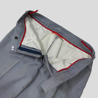 Prada Sport AW00 Textured Two-Tone Pleated Trousers - IT42