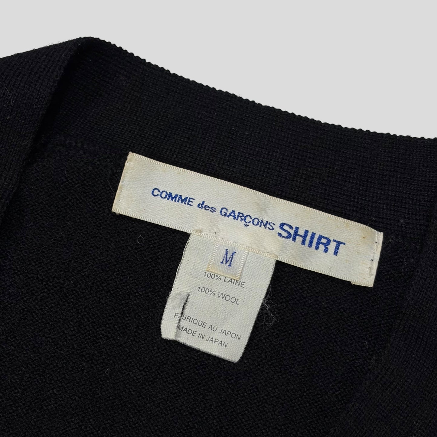 Comme Des Garçons SHIRT Wool Panelled Cardigan Jacket - S/M | Default Title, Black