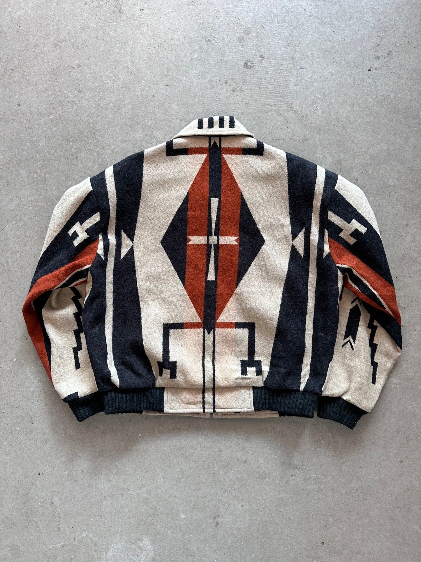 1990's Native Jackets Inc Woollen Bomber - L | X-Large, Red