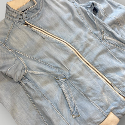 PPFM Asymmetrical Zip Up Denim Look Jacket M/L