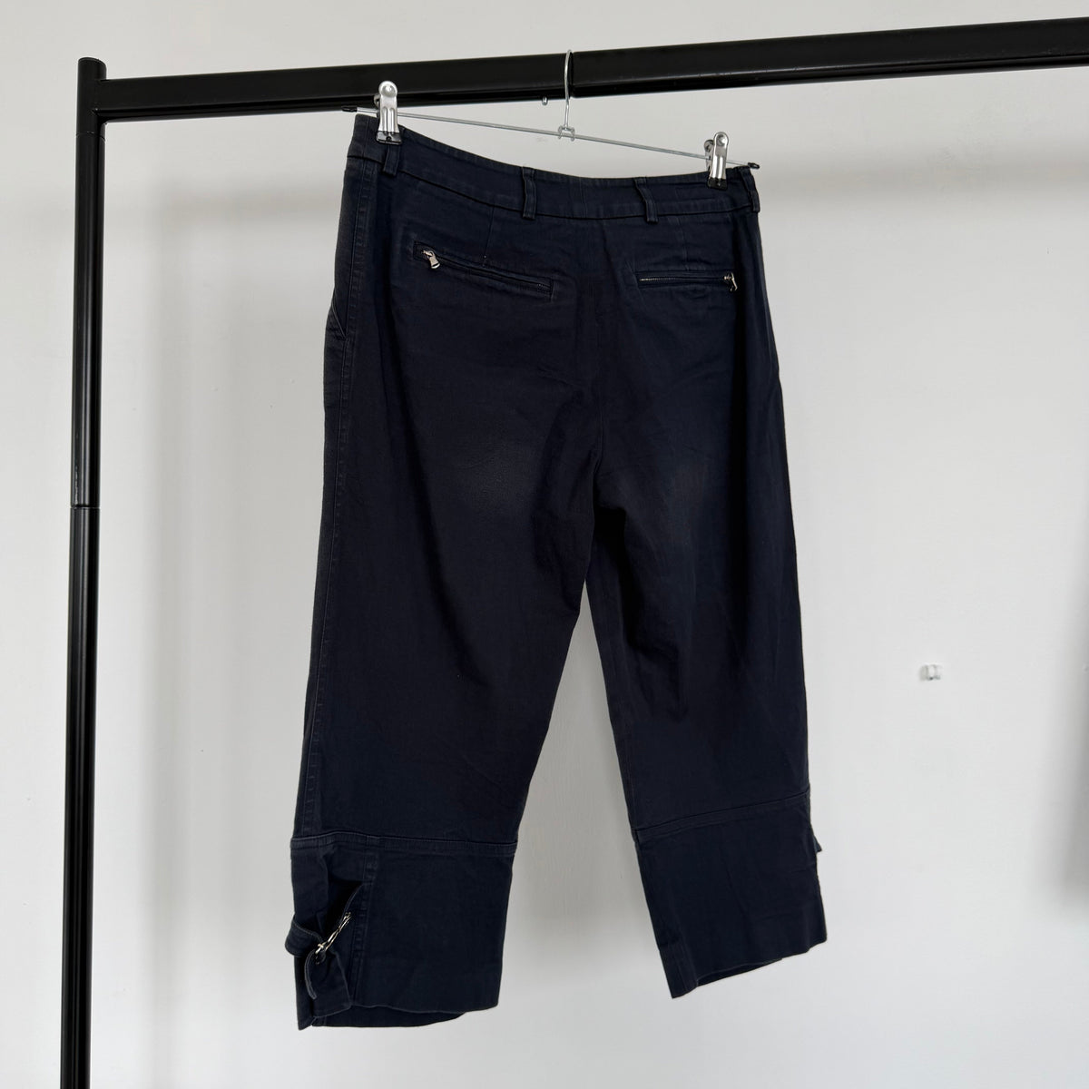 2000s emporio armani buckle capris | O/S, Navy