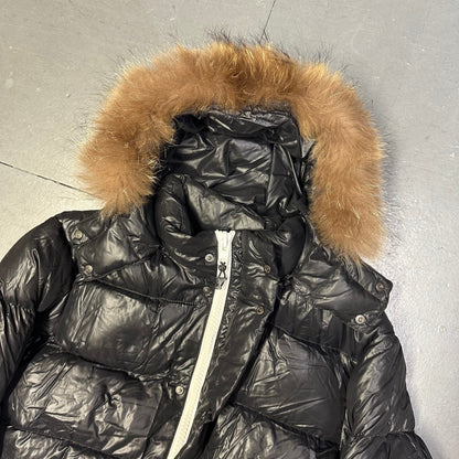 Camp 7 Fur Hood Puffer Jacket In Black ( XL )