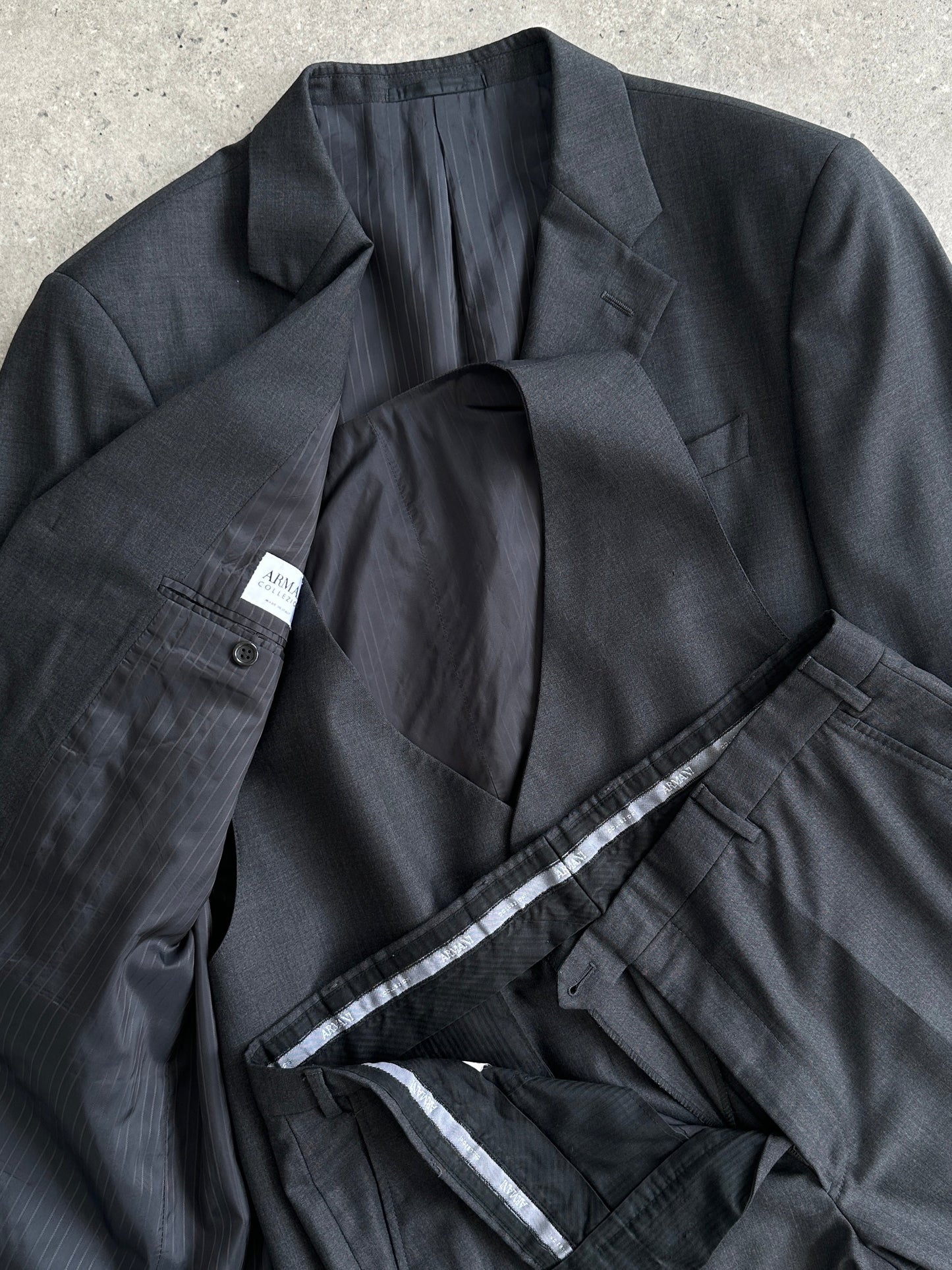 Armani Collezioni Pure Wool Single Breasted Three Piece Suit - 46R/W36