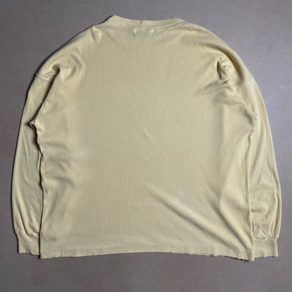 S/S 1988 Canary Yellow Marina Black Label Elastic Cotton Ribbed Ultra Light Crewneck