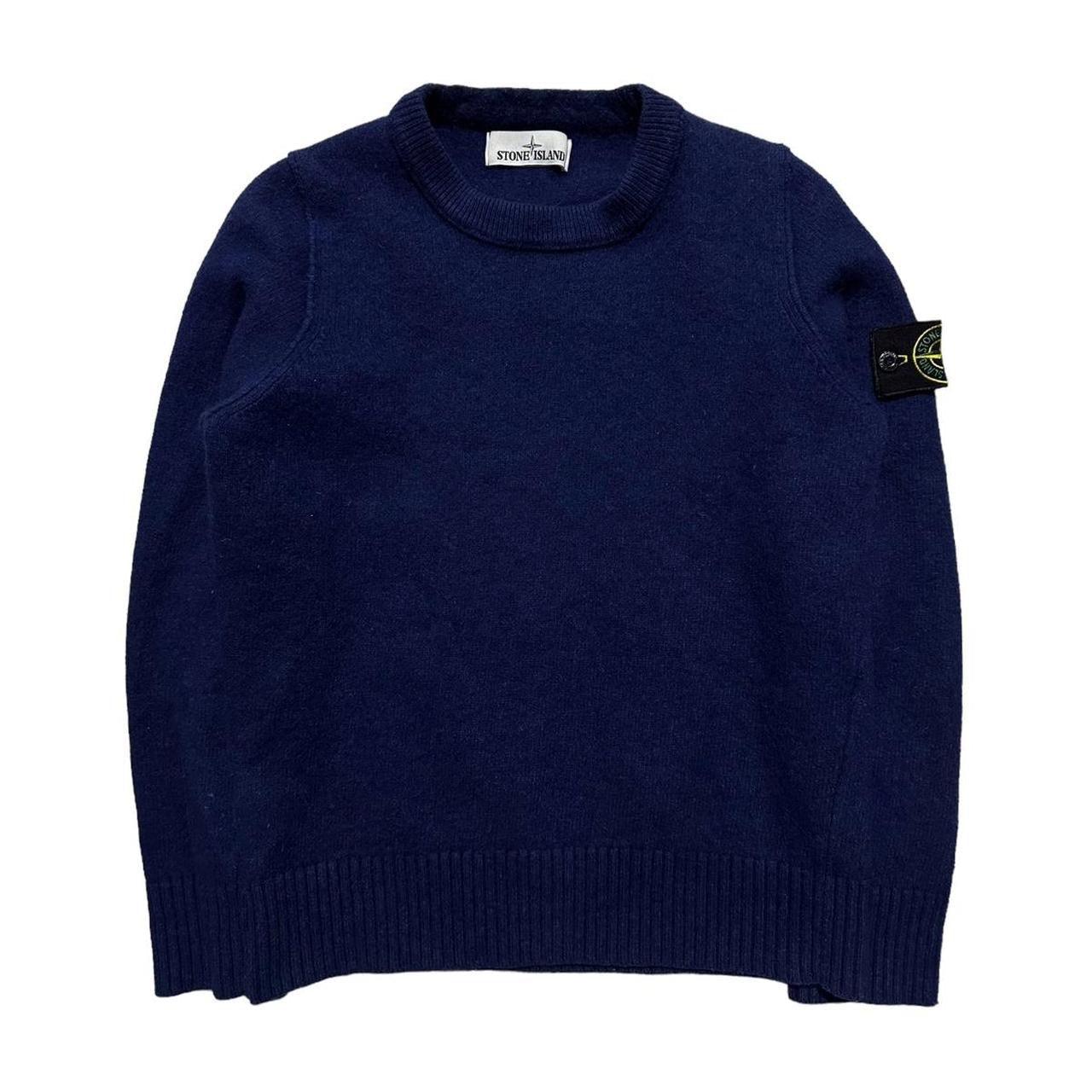 Stone Island Dark Blue Wool Pullover Crewneck - Known Source