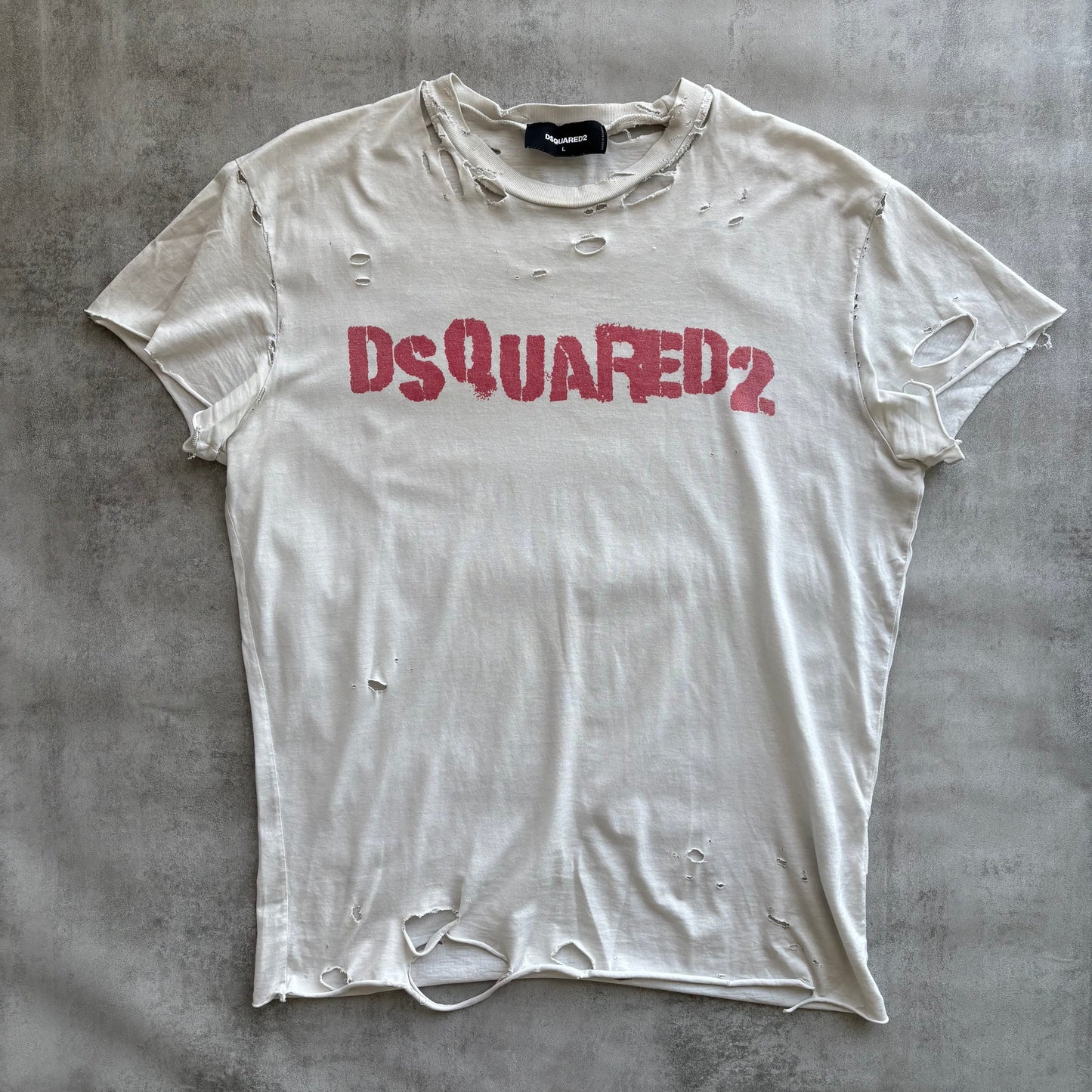 DSQUARED2 DISTRESSED T-SHIRT | O/S, Red