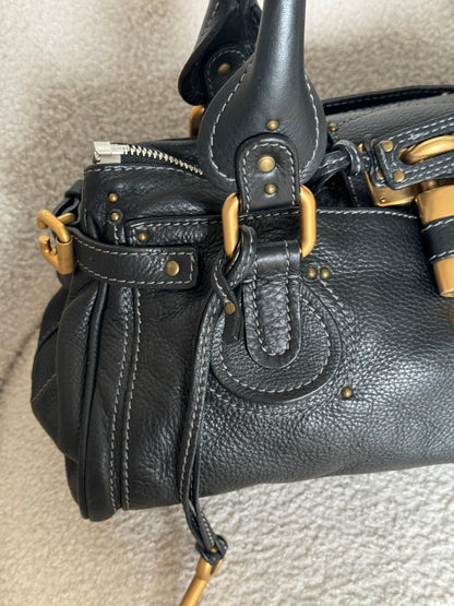 2007 Chloe Paddington Black Leather Handbag | O/S, Black