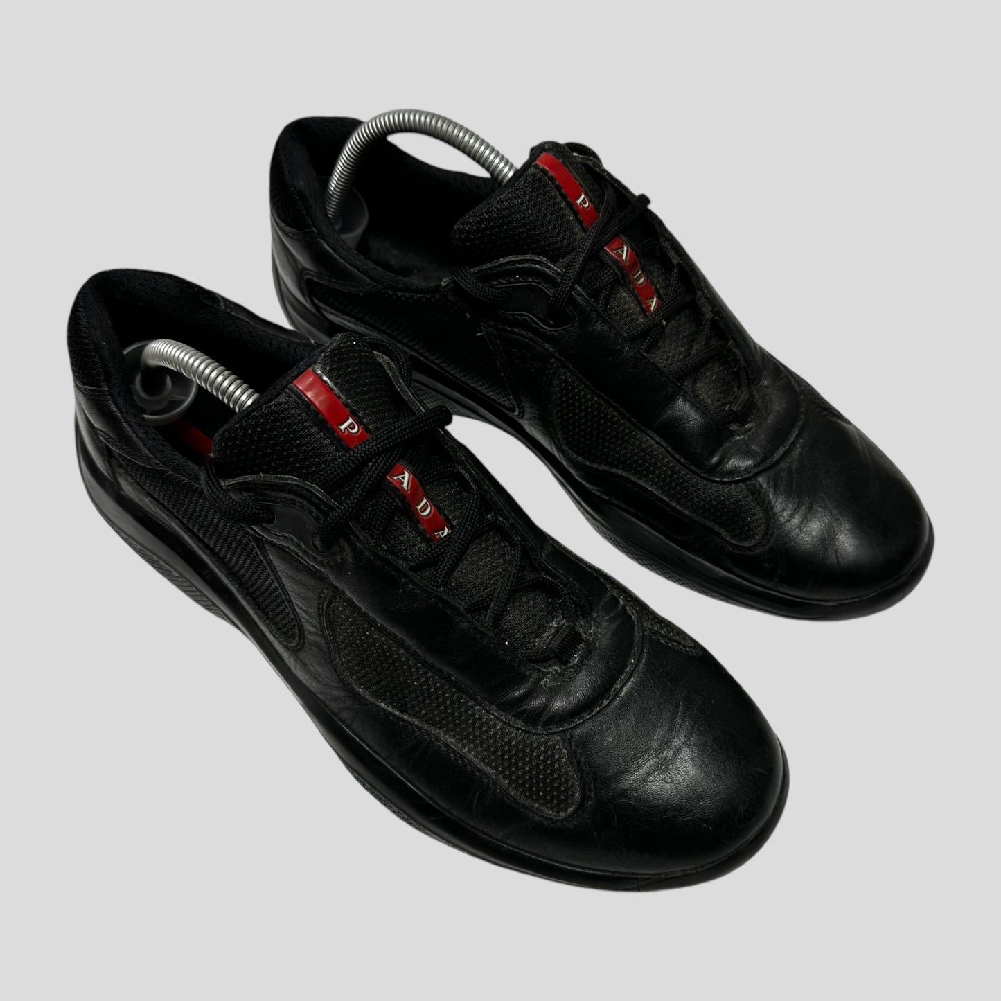 Prada Americas Cups Triple Black Leather - UK9/9.5