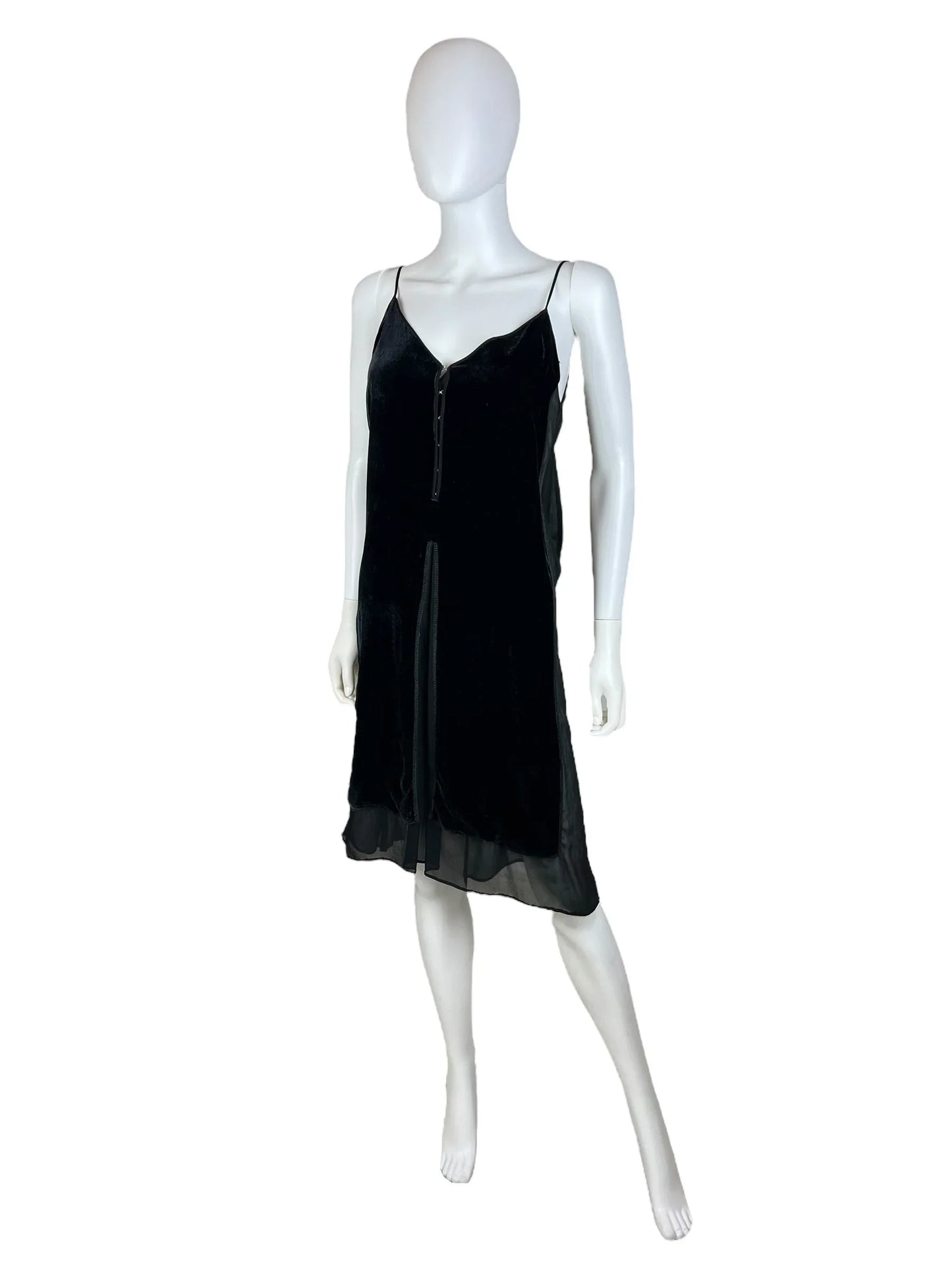Miu Miu 1990s velvet sheer slip dress