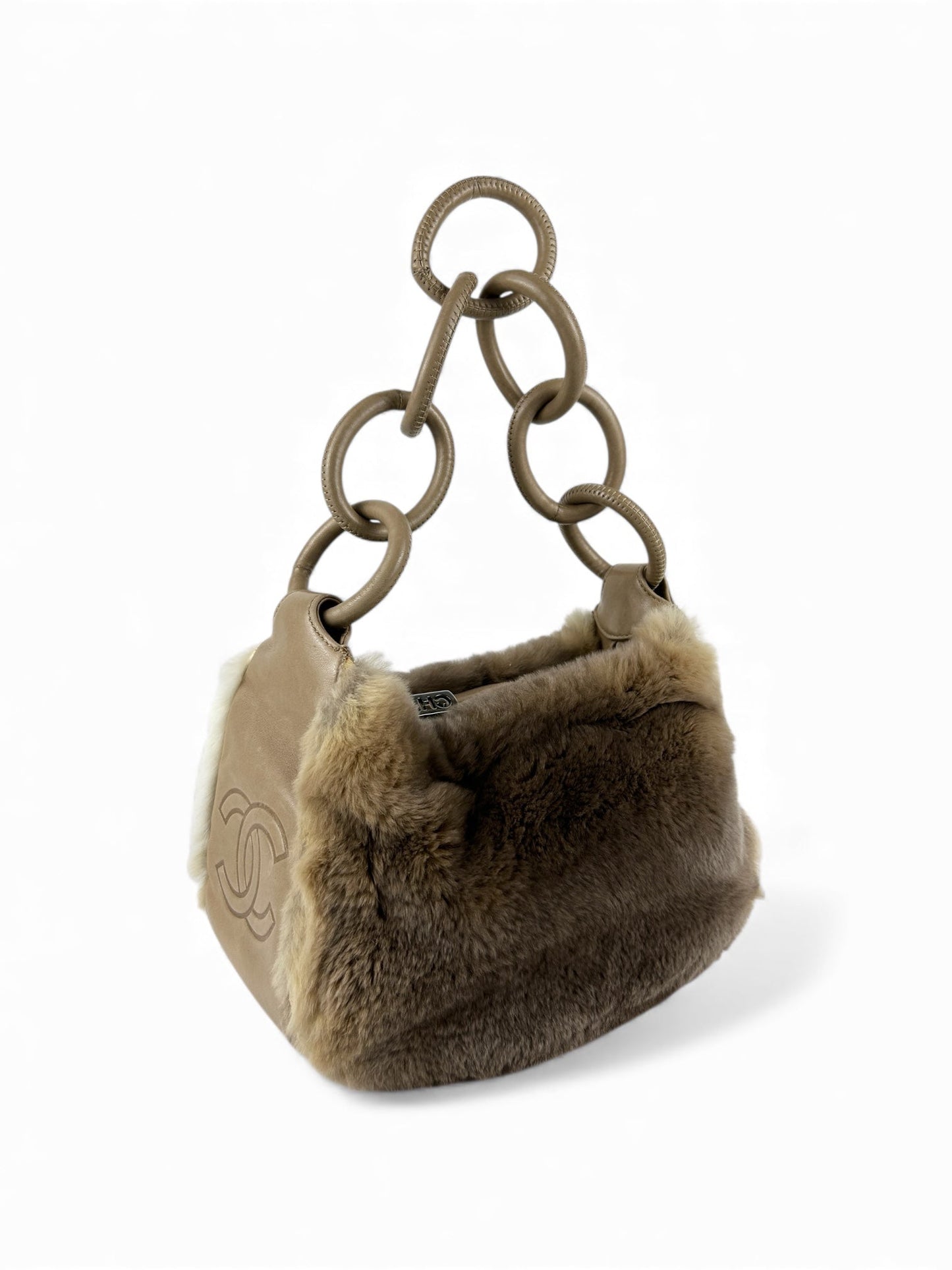 RARE Vintage 2004/2005 Chanel Lapin Fur Chain Shoulder Bag | O/S, Multicoloured