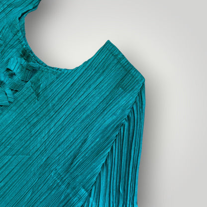 2000's Issey Miyake Ruffled Pleated Top 3 | O/S, Green