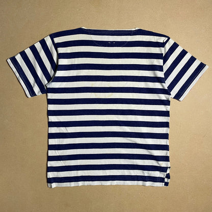 S/S 1992 Navy Blue & White Striped Reflective Breton T-shirt