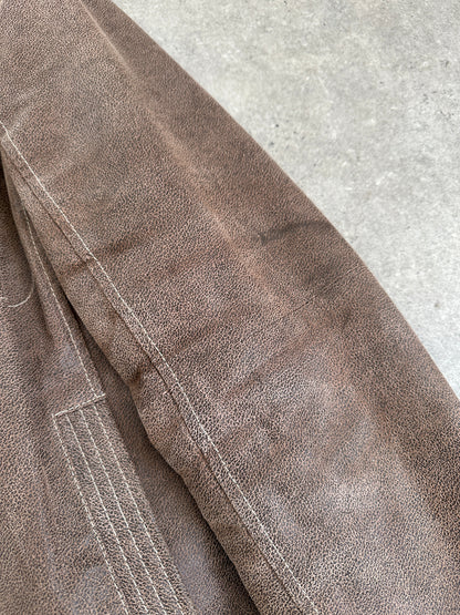 Vintage Textured Leather Jacket - XL
