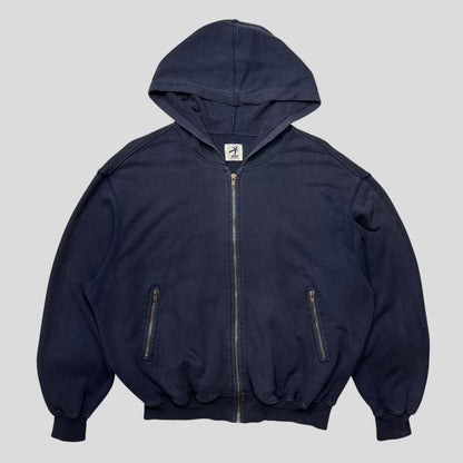 Hai Sporting Gear by Issey Miyake 80’s Ice Hockey Graphic Boxy Hoodie - M/L | Large, Navy
