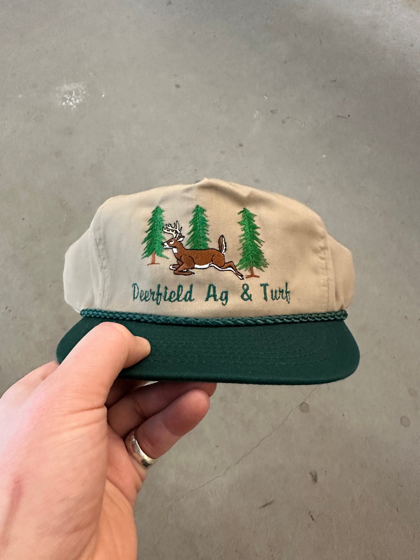 1990's Deerfield Ag & Turf Cap | O/S, Beige