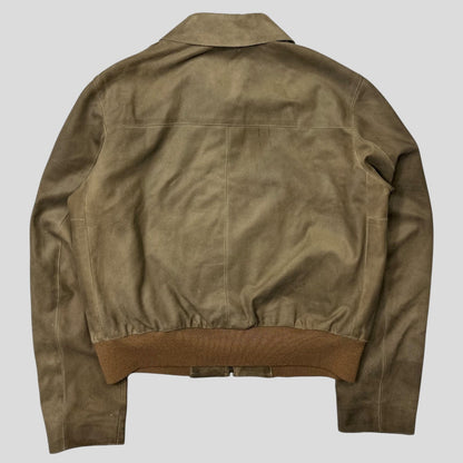 Miu Miu 00’s Suede Leather Cropped Work Jacket - IT50 (M/L) | Default Title, Multicoloured