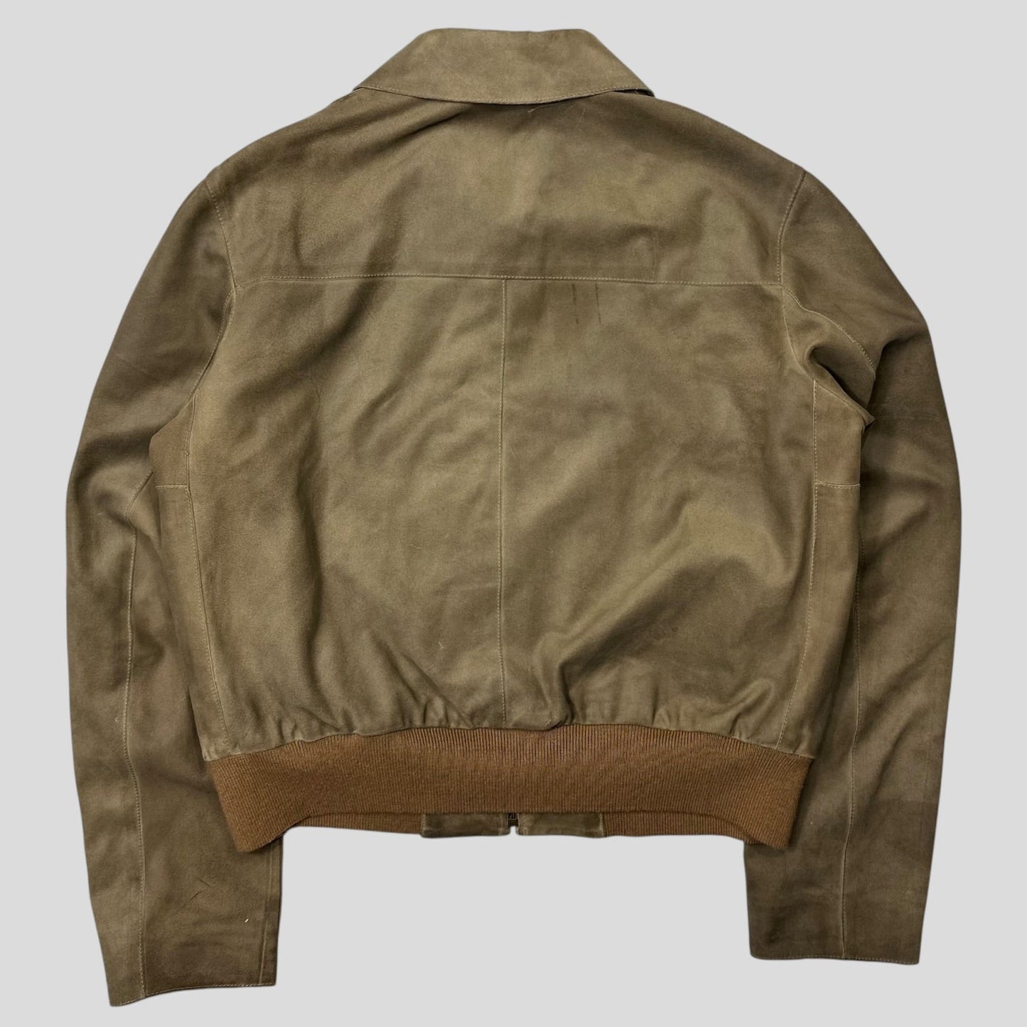 Miu Miu 00’s Suede Leather Cropped Work Jacket - IT50 (M/L) | Default Title, Multicoloured