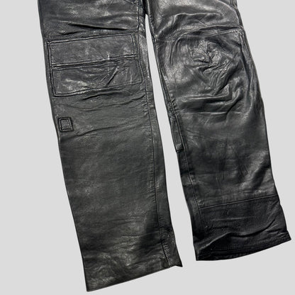 Gianni Versace 1980’s Leather Moto Biker Trousers - IT48 (32)