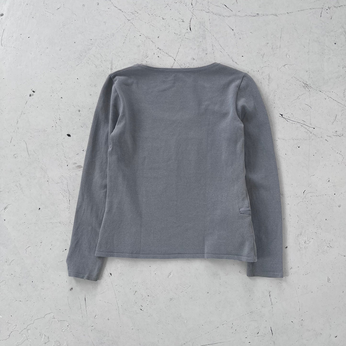 fw1999 prada sport boatneck side pocket knit top | Gray, Blue